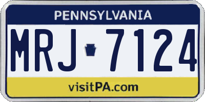 PA license plate MRJ7124