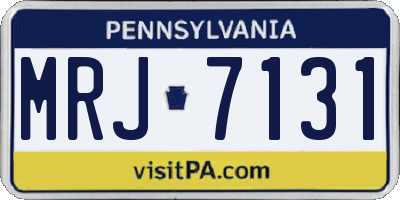 PA license plate MRJ7131