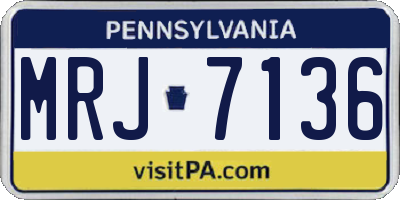 PA license plate MRJ7136