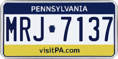 PA license plate MRJ7137