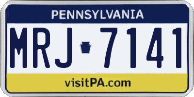 PA license plate MRJ7141
