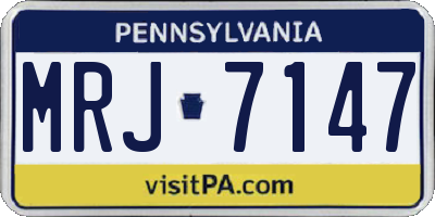 PA license plate MRJ7147