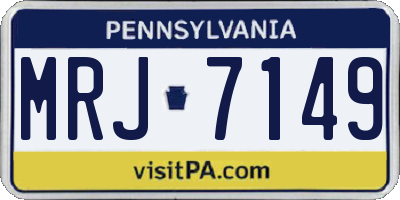 PA license plate MRJ7149