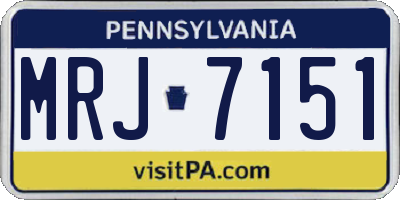 PA license plate MRJ7151