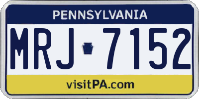 PA license plate MRJ7152