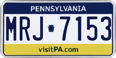 PA license plate MRJ7153