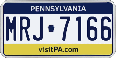 PA license plate MRJ7166
