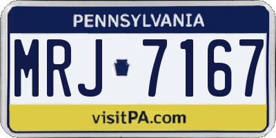 PA license plate MRJ7167