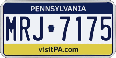 PA license plate MRJ7175