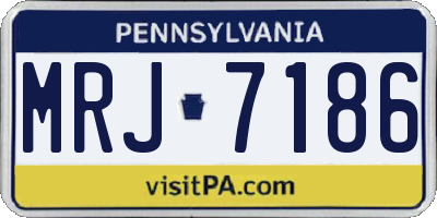 PA license plate MRJ7186
