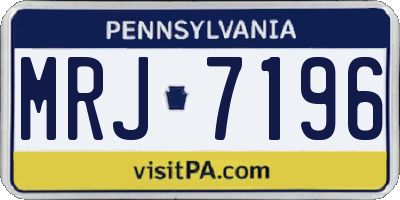PA license plate MRJ7196