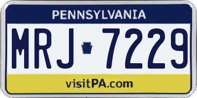 PA license plate MRJ7229