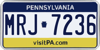 PA license plate MRJ7236