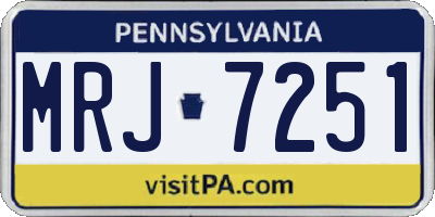 PA license plate MRJ7251