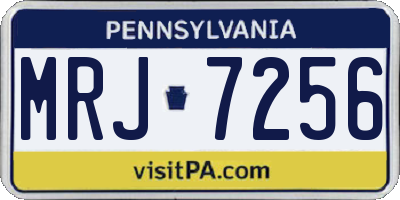 PA license plate MRJ7256