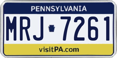 PA license plate MRJ7261