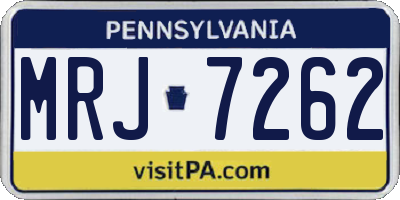 PA license plate MRJ7262