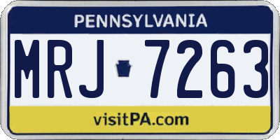 PA license plate MRJ7263