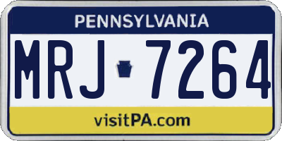 PA license plate MRJ7264