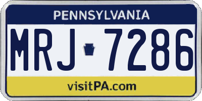 PA license plate MRJ7286