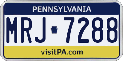 PA license plate MRJ7288
