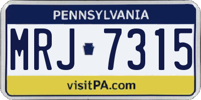 PA license plate MRJ7315