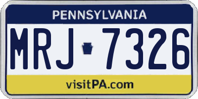 PA license plate MRJ7326