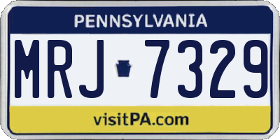 PA license plate MRJ7329