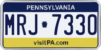 PA license plate MRJ7330