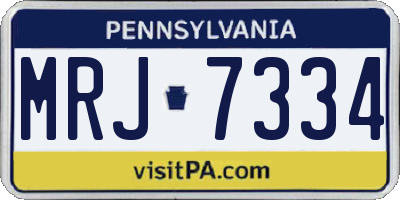 PA license plate MRJ7334