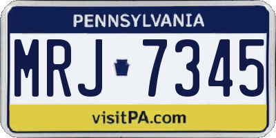 PA license plate MRJ7345