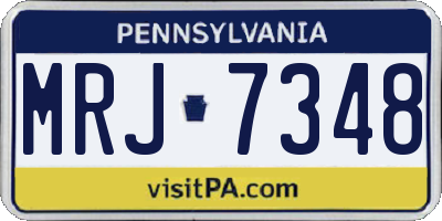 PA license plate MRJ7348