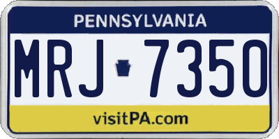 PA license plate MRJ7350