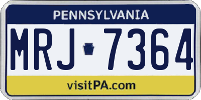 PA license plate MRJ7364
