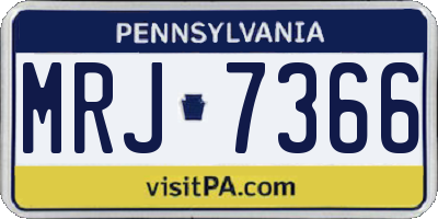PA license plate MRJ7366