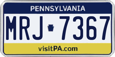 PA license plate MRJ7367