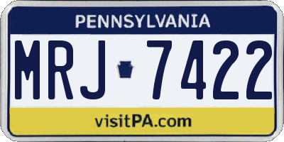 PA license plate MRJ7422