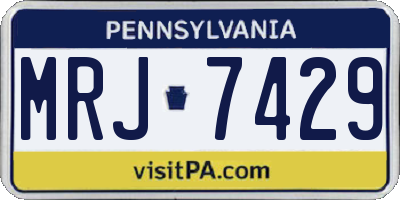 PA license plate MRJ7429