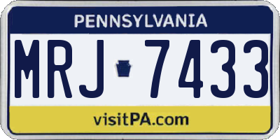 PA license plate MRJ7433