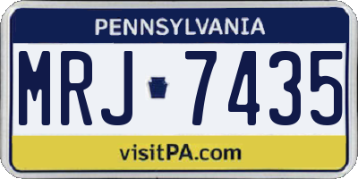 PA license plate MRJ7435