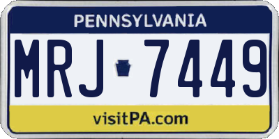 PA license plate MRJ7449