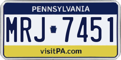 PA license plate MRJ7451