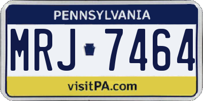 PA license plate MRJ7464
