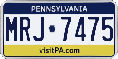 PA license plate MRJ7475