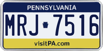 PA license plate MRJ7516