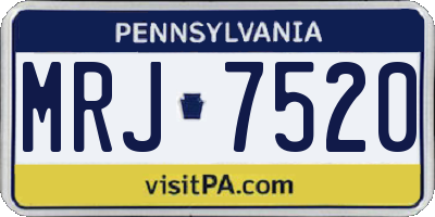 PA license plate MRJ7520