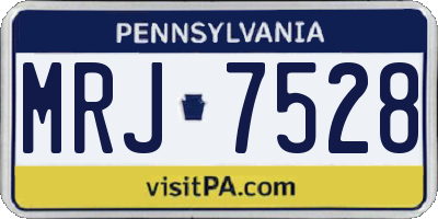 PA license plate MRJ7528