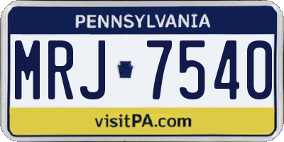 PA license plate MRJ7540