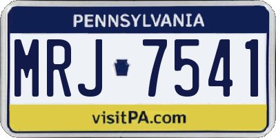 PA license plate MRJ7541