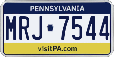 PA license plate MRJ7544